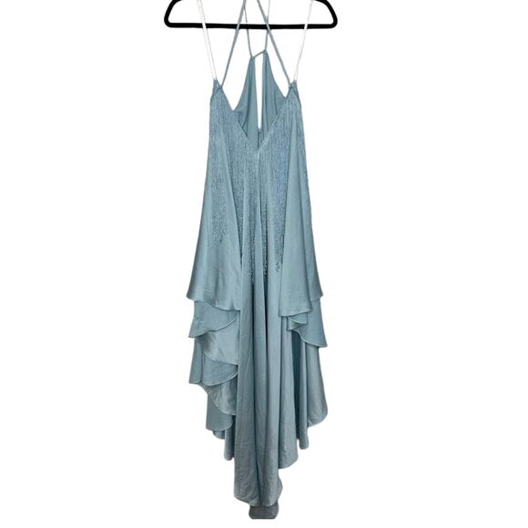 Michael Costello x Revolve Generosity Dress Seafoam Fringe High Low S $218 - Picture 3 of 9